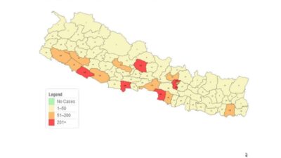 रेड जोन’मा परेका ६ वटा जिल्ला