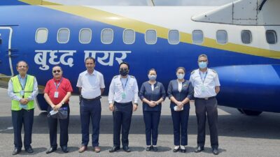 तुम्लिङटारमा बुद्ध एयरको एटीआर-७२ जाहजको परीक्षण उडान