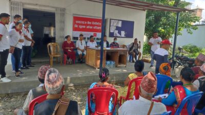 सनराइज बैंकद्वारा चुरे र बिर्तामोडमा निशुल्क आँखा शिविर