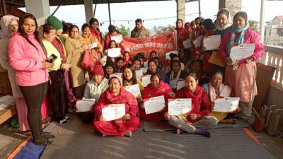 आशा लघुवित्तले दियो महिला सदस्यहरुलाई निशुल्क सिपमूलक तालिम
